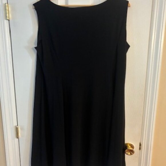 Danny & Nicole Women's Black Fit Flare Sleeveless Knee length Knit Dress Sz 18W - Picture 4 of 11